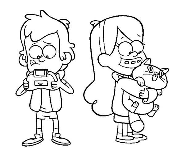 Dipper And Mabel Coloring Pages From Gravity Falls 600x500 Dipper And Mabel Coloring Pages From Gravity Falls