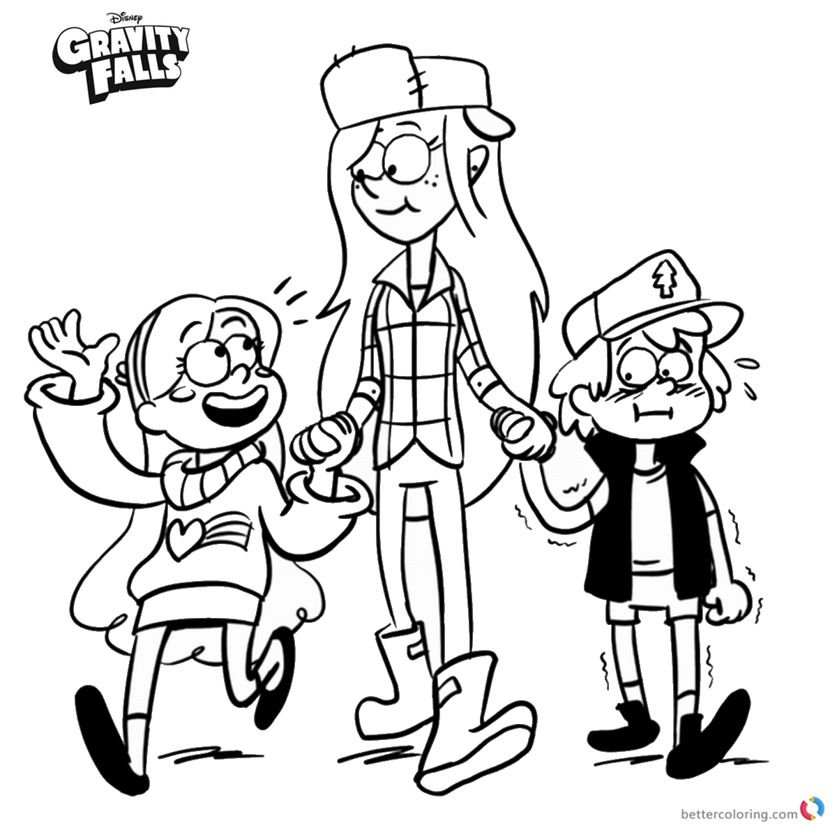 Gravity Falls Coloring Pages Wendy Mabel And Dipper 1200x1200 Gravity Falls Coloring Pages Wendy Mabel And Dipper