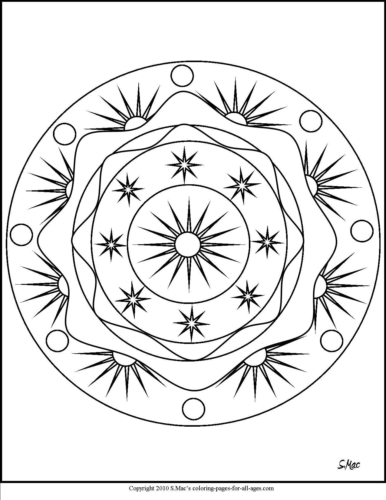 1275x1650 Lovely S Mac S Sun Moon And Stars Mandala Coloring Page Free