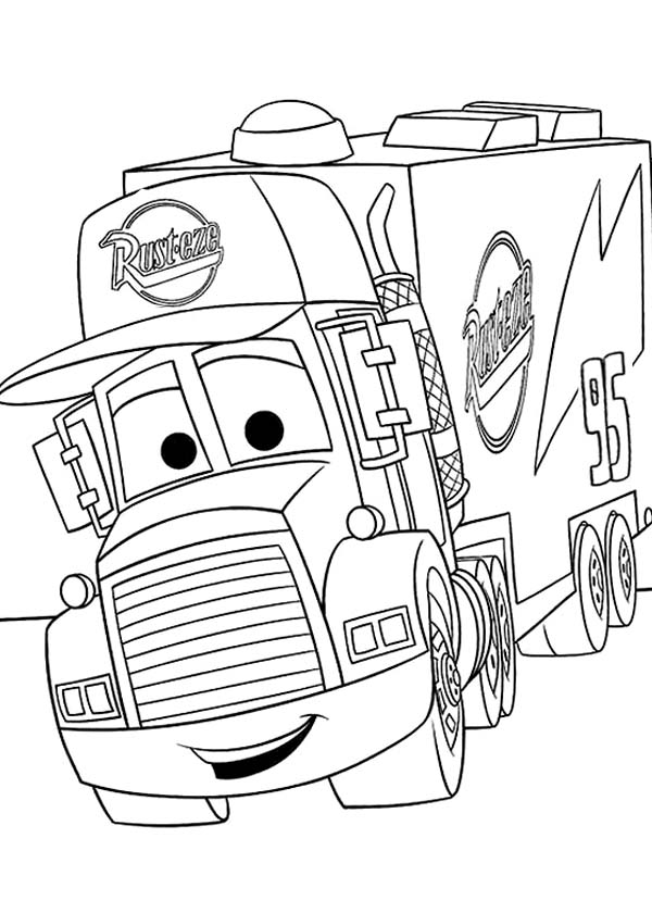 600x840 Mack From Disney Cars 2 Coloring Page