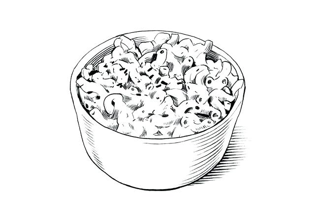 650x450 Cheese Coloring Pages Drawn Macaroni Recipe Pencil And In Color