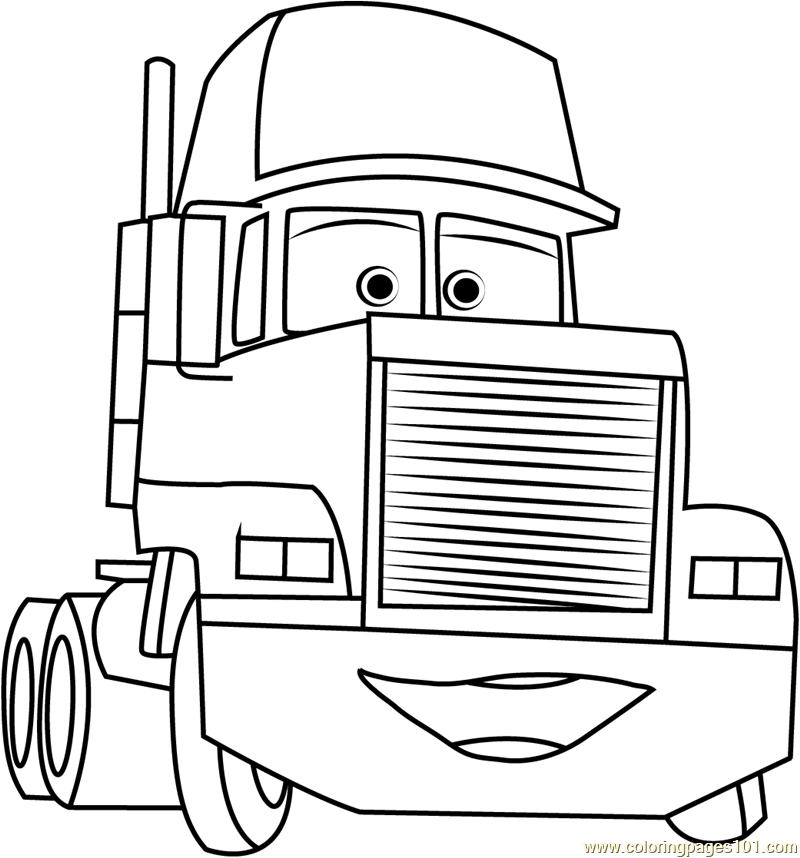 800x858 Mack Trailer Coloring Page