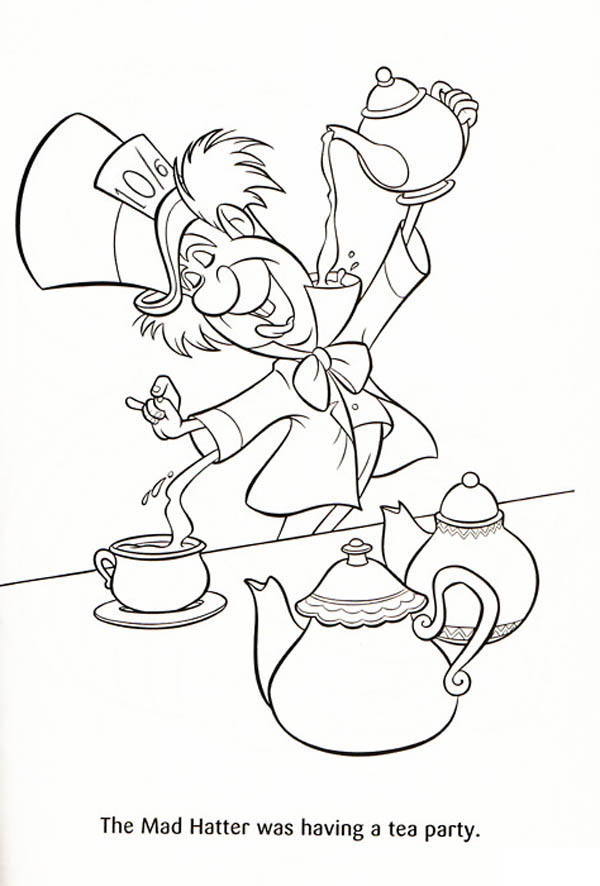 600x886 Mad Hatter Coloring Pages 2460146