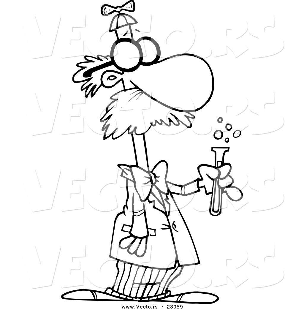 Vector Of A Cartoon Goofy Scientist 1024x1044 Vector Of A Cartoon Goofy Scientist