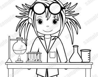 Mad Scientist Science Coloring Page Birthday Party Favor 340x270 Mad Scientist Science Coloring Page Birthday Party Favor