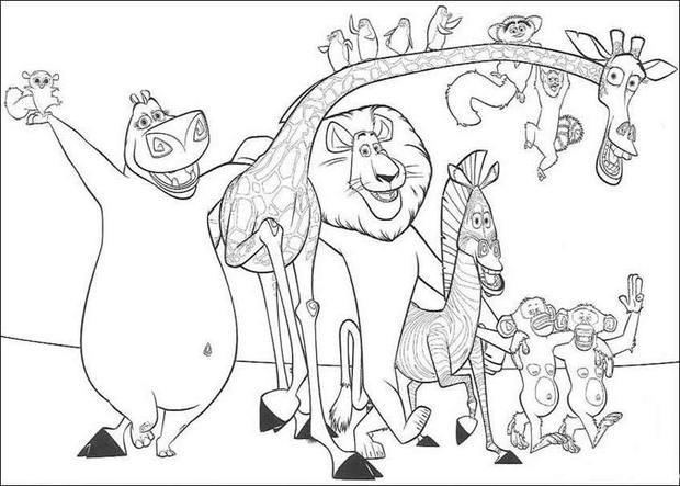 Madagascar Coloring Pages 620x443 Madagascar Coloring Pages