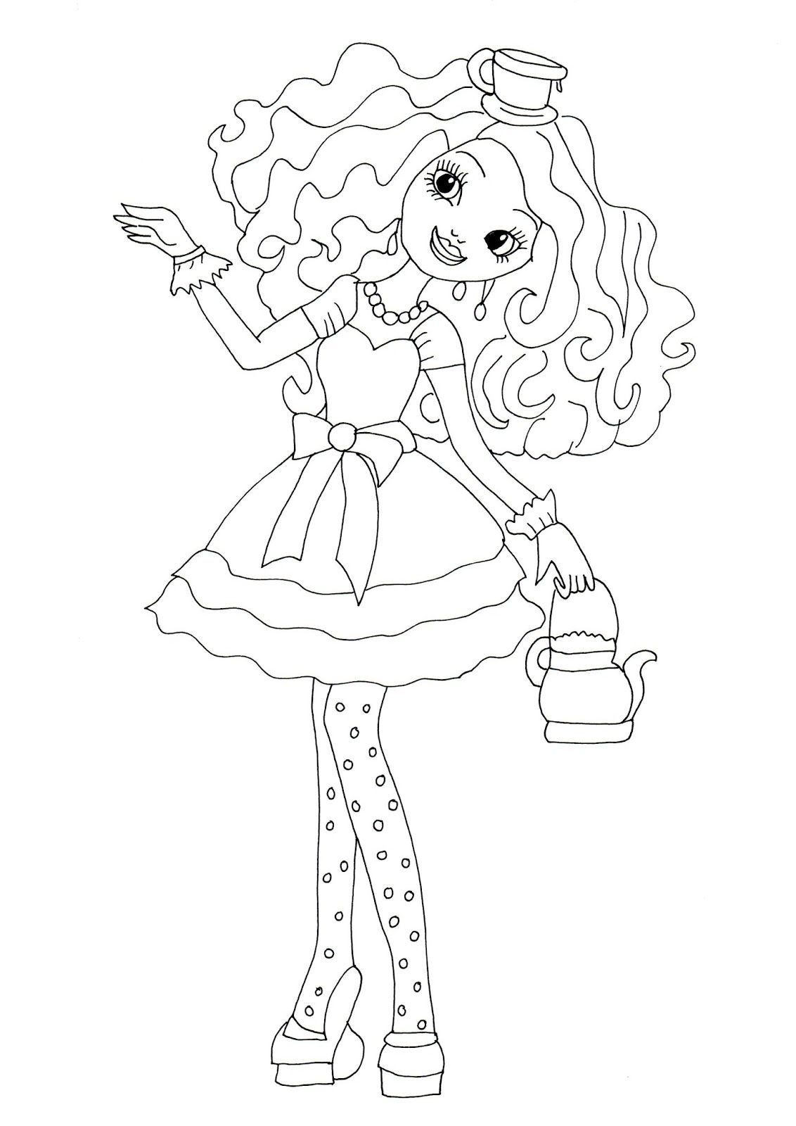 1132x1600 Free Printable Ever After High Coloring Pages Madeline Hatter