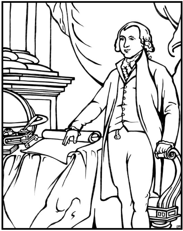 600x759 President James Madison Coloring Page