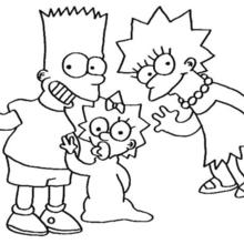220x220 Lisa, Maggie And Bart Simpsons Coloring Pages