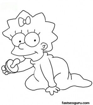 297x338 Prinable Maggie Simpson Coloring Page