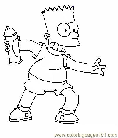 402x471 Bart Simpson Step 4 Coloring Page