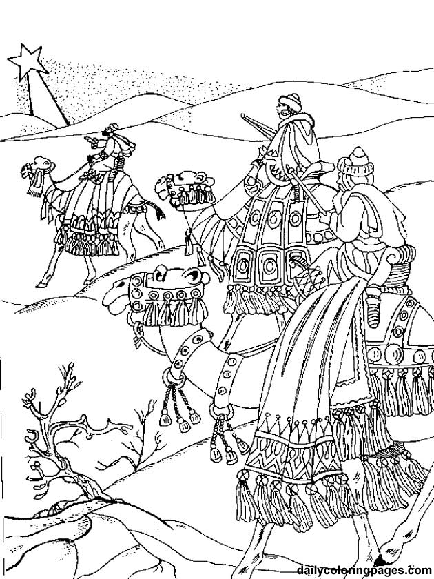 630x840 3 Wise Men Coloring Page Printable