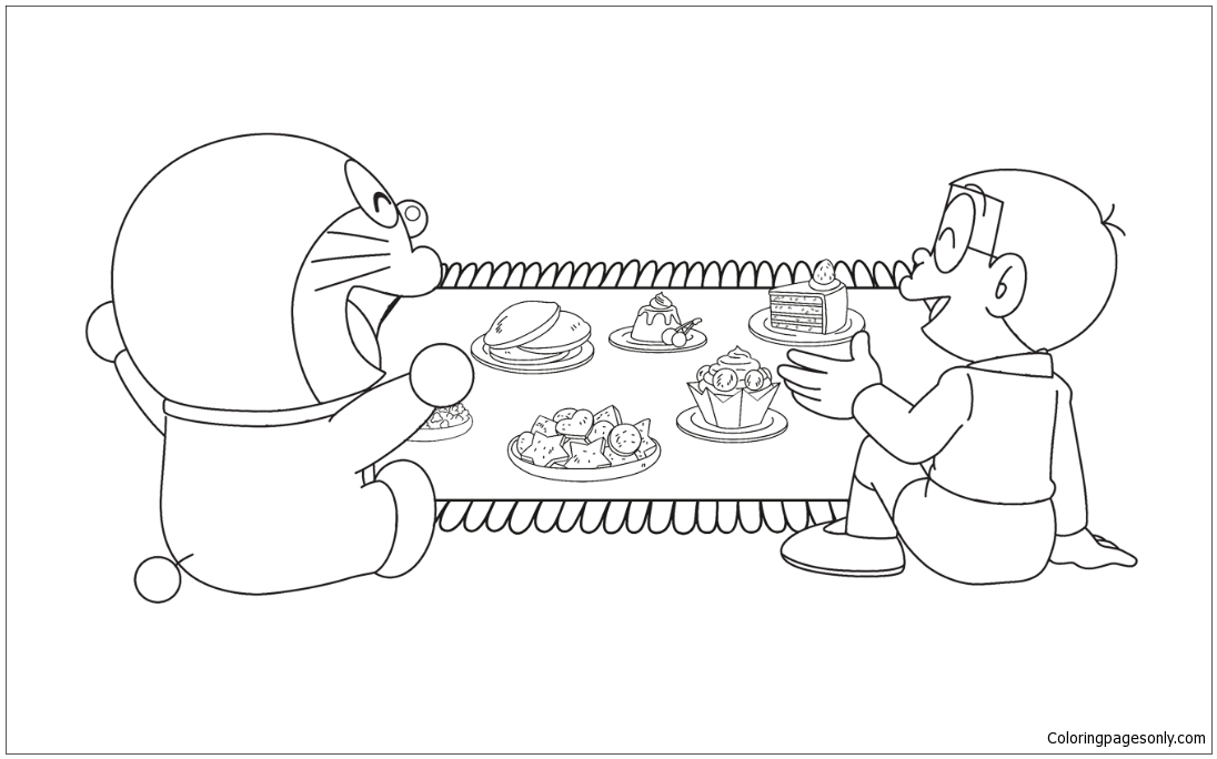 Doraemon S Magic Carpet Coloring Page 1096x684 Doraemon S Magic Carpet Coloring Page