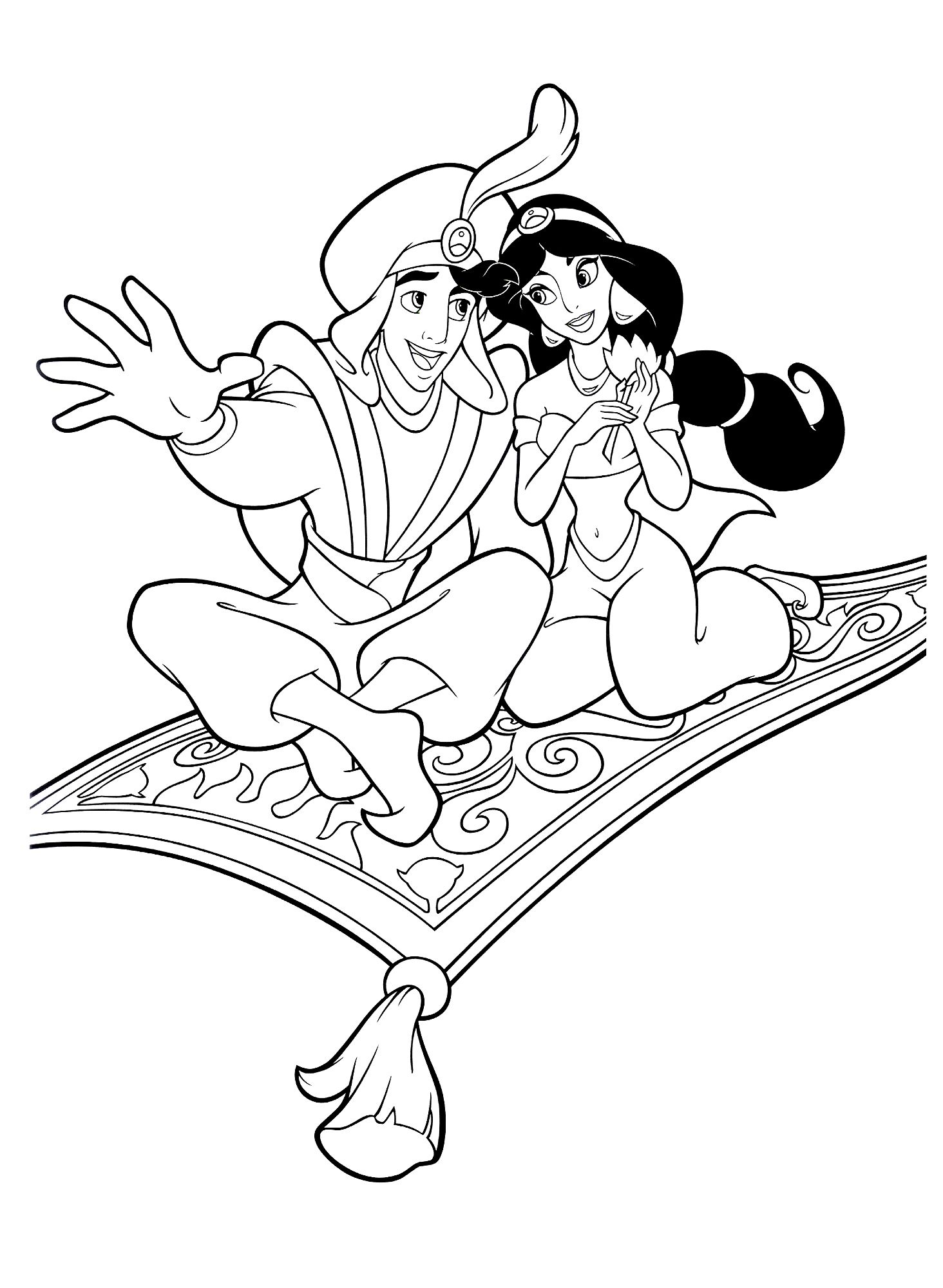 Aladdin Magic Carpet Coloring 1464x2000 Aladdin Magic Carpet Coloring