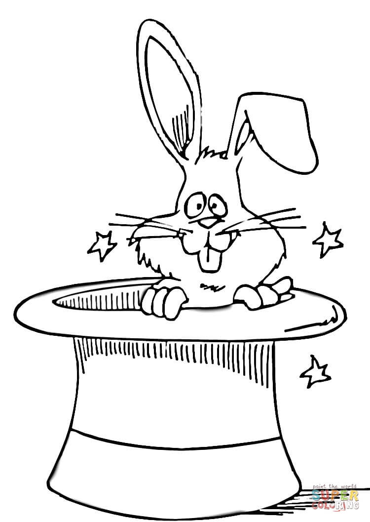 Magical Coloring Pages Bunny In A Magic Hat Page Free Printable 750x1057 Magical Coloring Pages Bunny In A Magic Hat Page Free Printable