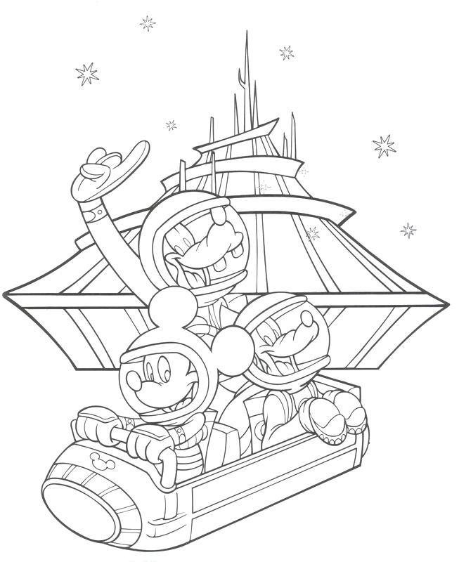 653x800 Excellent Disneyland Coloring Pages Magic Kingdom Monarail Space