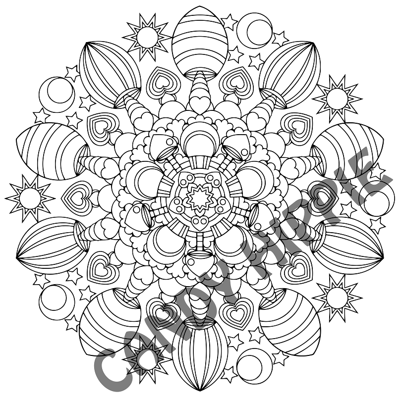 813x808 Magic Mushrooms Printable Mandala Coloring Page By Candy Hippie