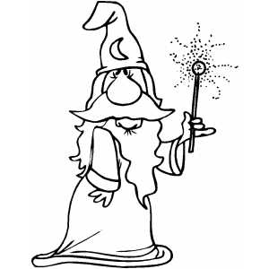 300x300 Wizard Showing Magic Wand Effect Coloring Page