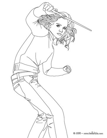 364x470 Emma Watson With Hermione Granger's Magic Wand Coloring Page. More