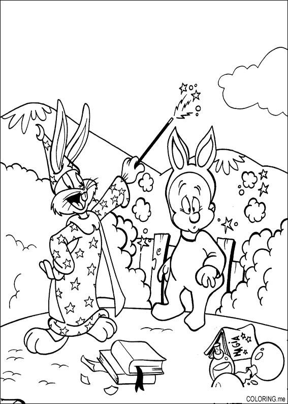 Coloring Page Bugs Bunny The Magician 567x794 Coloring Page Bugs Bunny The Magician