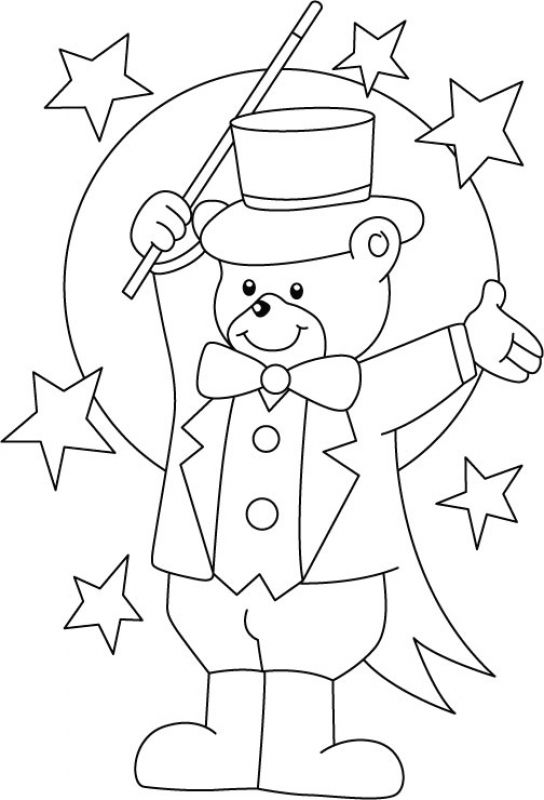 Teddy Bear Magician In Printable Circus Coloring Pages Fun 544x800 Teddy Bear Magician In Printable Circus Coloring Pages Fun