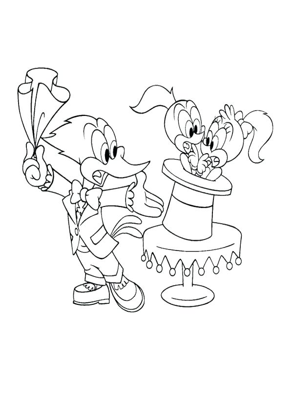 Woody Woodpecker Coloring Pages Woody Woodpecker Magician Coloring 600x840 Woody Woodpecker Coloring Pages Woody Woodpecker Magician Coloring