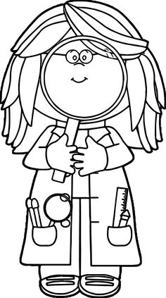 Scientist With Big Magnifying Glass Coloring Sheet For Down Time 236x423 Scientist With Big Magnifying Glass Coloring Sheet For Down Time