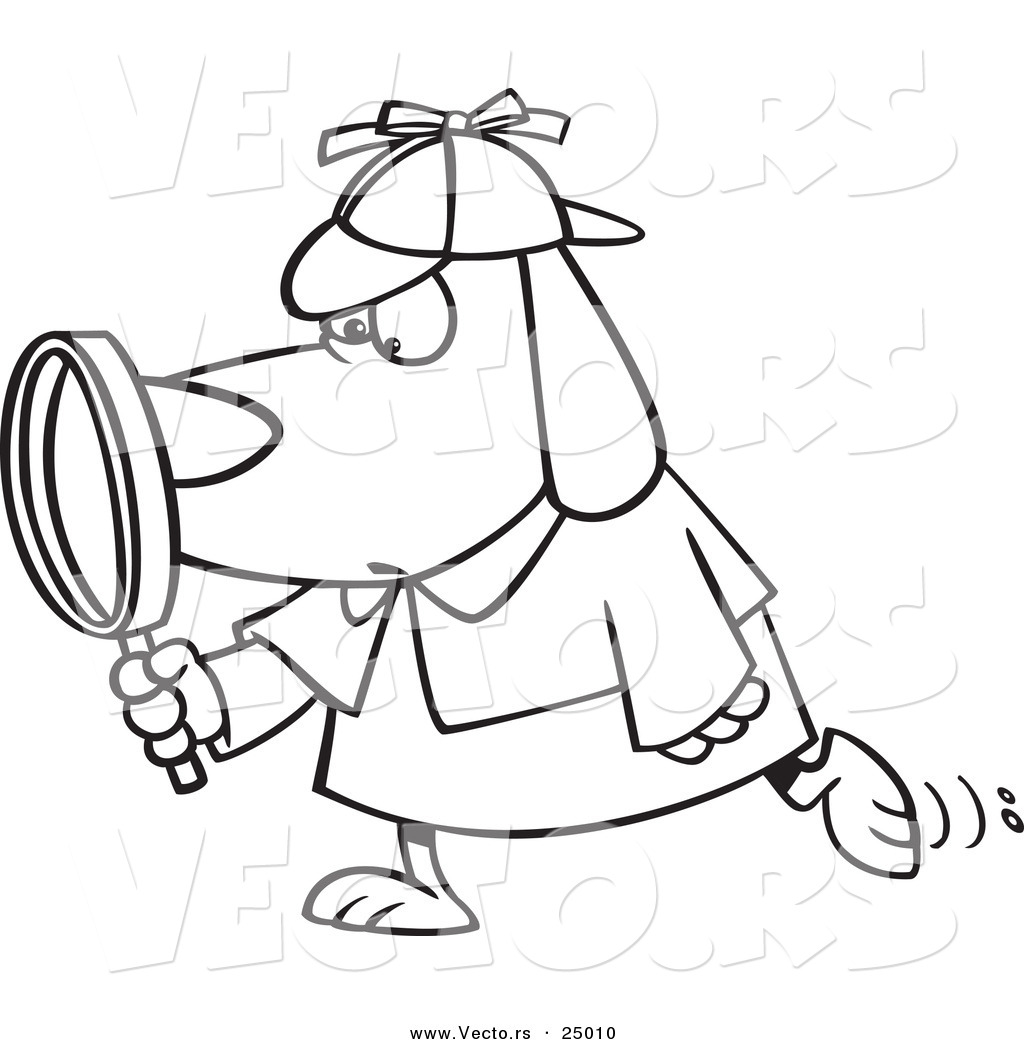 Vector Of A Cartoon Sleuth Dog Using A Magnifying Glass 1024x1044 Vector Of A Cartoon Sleuth Dog Using A Magnifying Glass