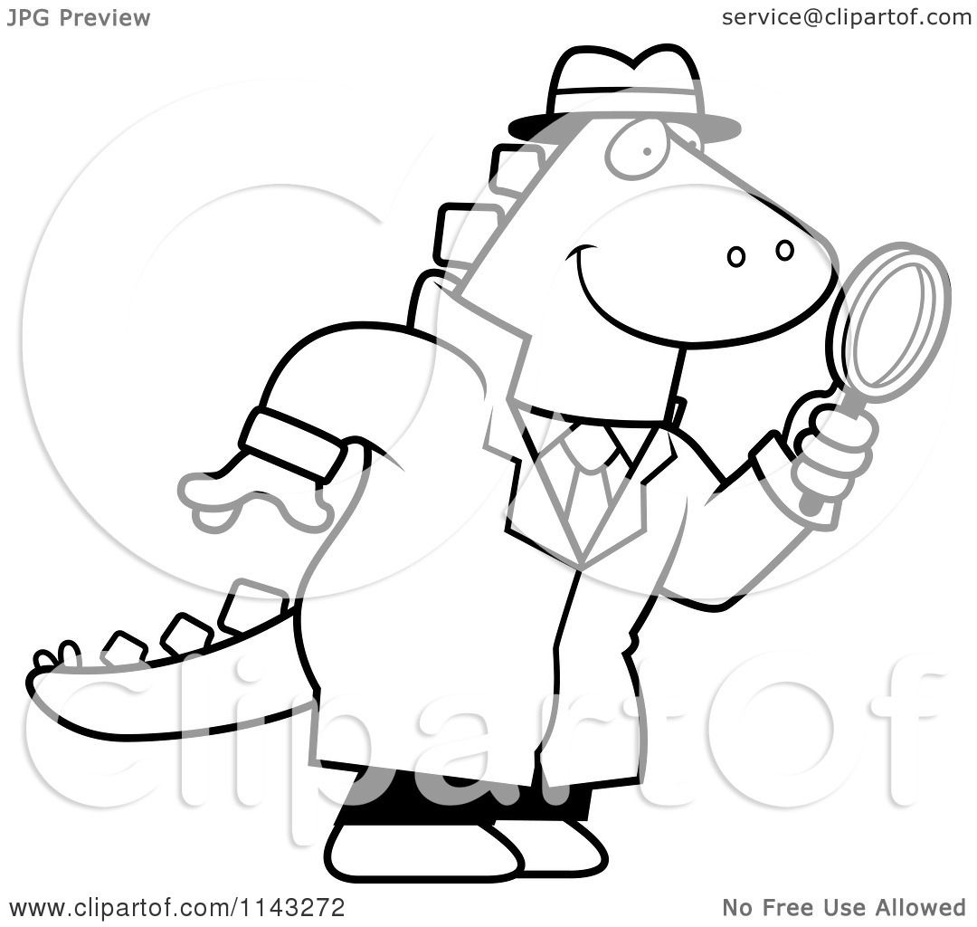 Cartoon Clipart Of Blacknd White Dinosaur Detective Using 1080x1024 Cartoon Clipart Of Blacknd White Dinosaur Detective Using