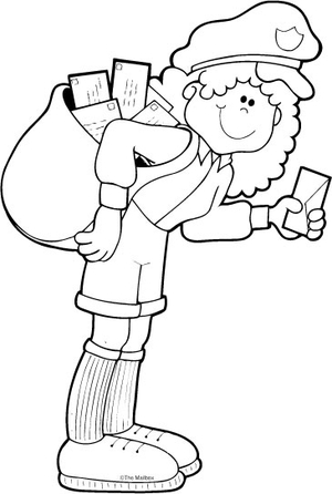 300x446 Mail Carrier Clipart Black And White