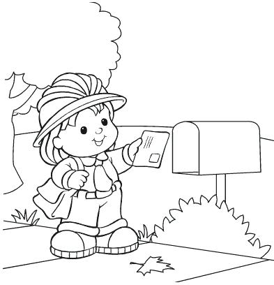 393x408 Mail Carrier Coloring Pages