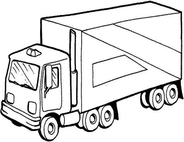 600x464 Mail Truck Coloring Sheet