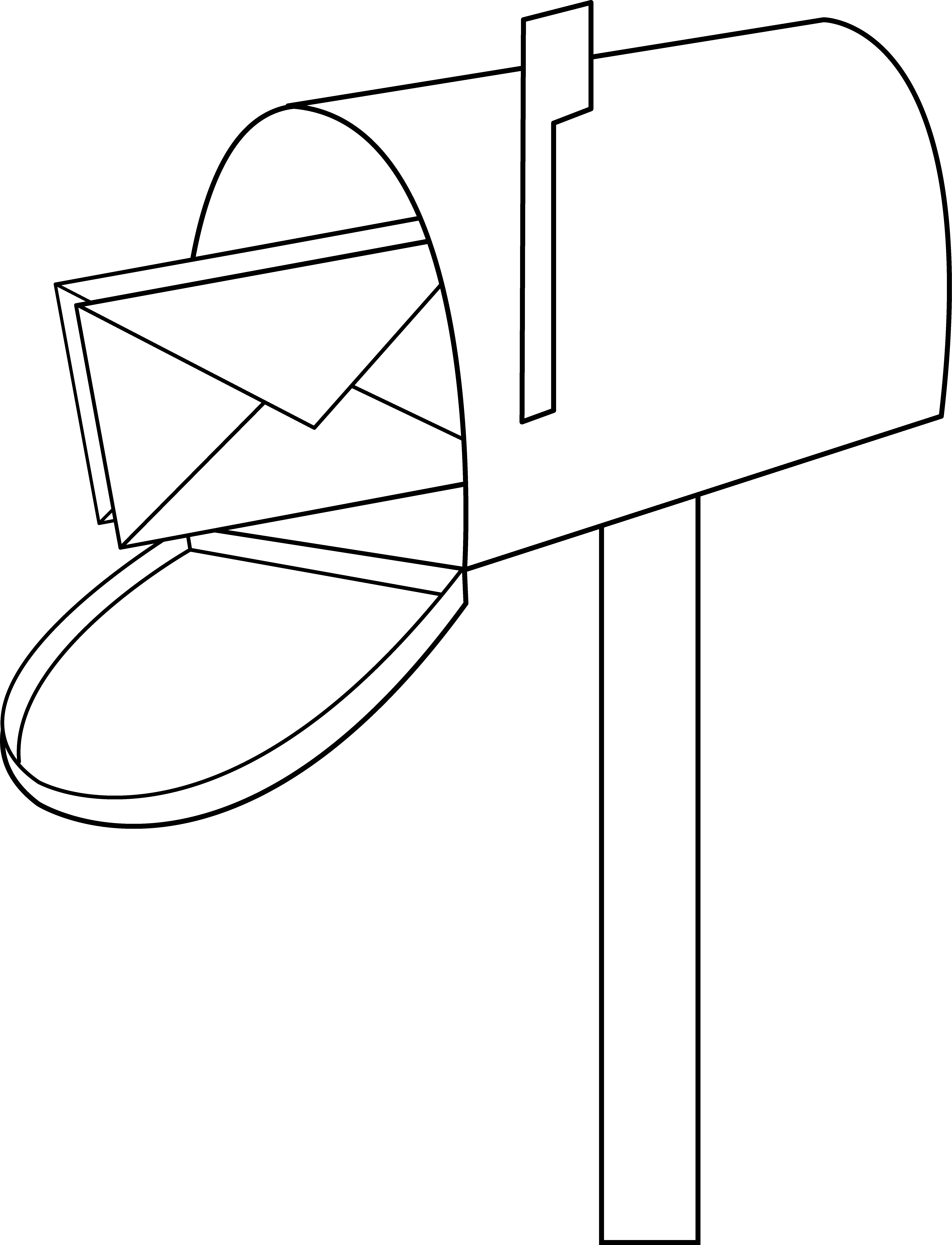 6317x8258 Mailbox 8 Pics Of Mail Cartoon Coloring Page Mail Clip Art Black