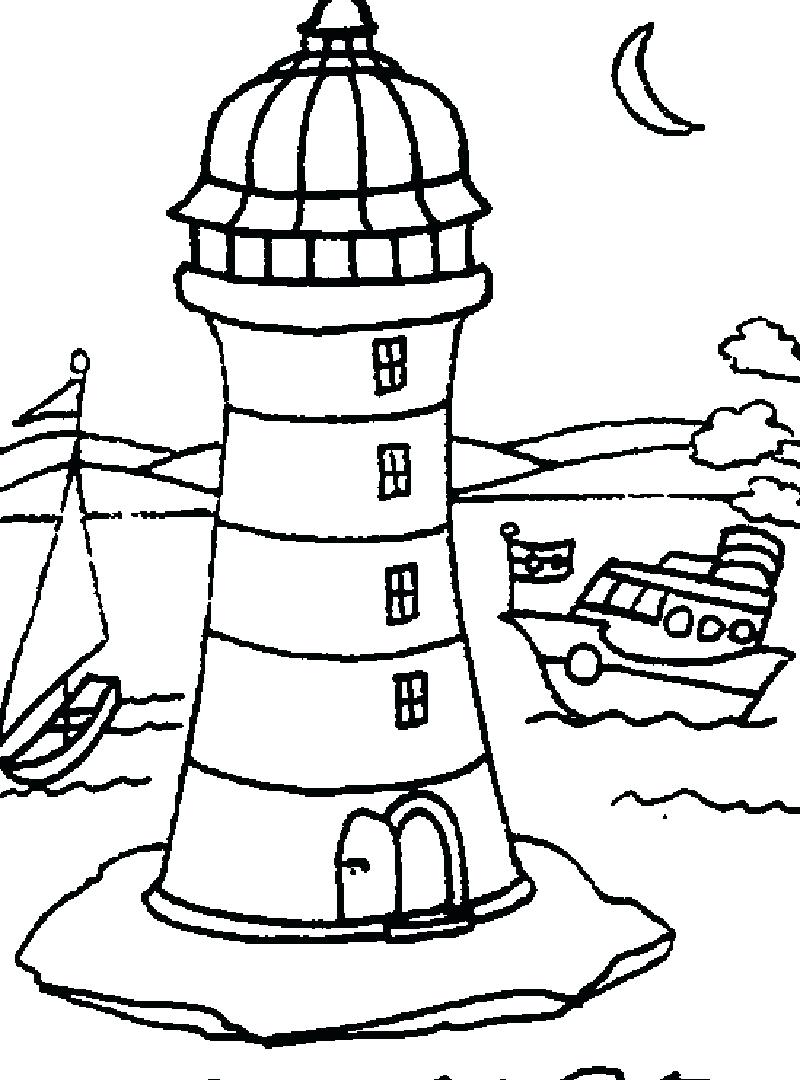 800x1080 Coloring Pages ~ Lighthouse Coloring Pages Page With In The Night