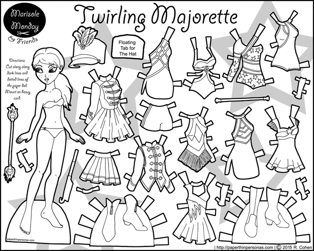 Twirling Majorette A Printable Paper Doll Dolls, Printable 625x500 Twirling Majorette A Printable Paper Doll Dolls, Printable