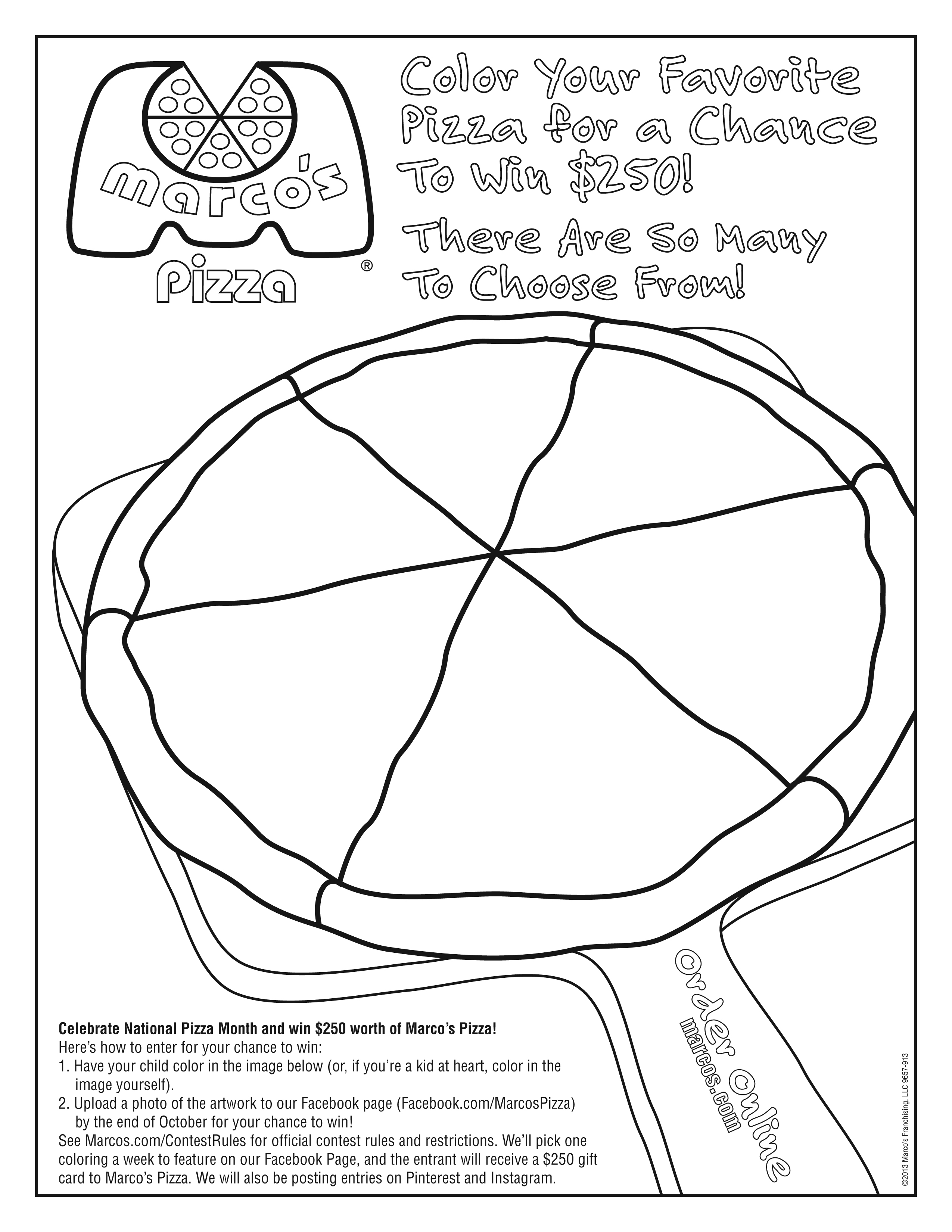 2550x3300 Advice Make A Pizza Coloring Page Marco S Contest Rules