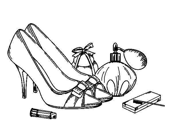 600x470 Makeup Coloring Pages Dibujo De Zapatos Y Maquillaje Para Colorear