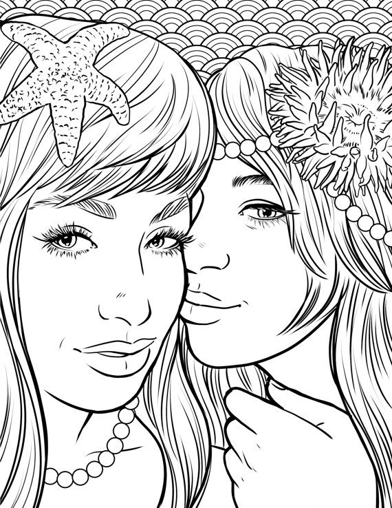 Pretty Mermaids Makeup Coloring Page By Sparklepriestessart Art 570x738 Pretty Mermaids Makeup Coloring Page By Sparklepriestessart Art