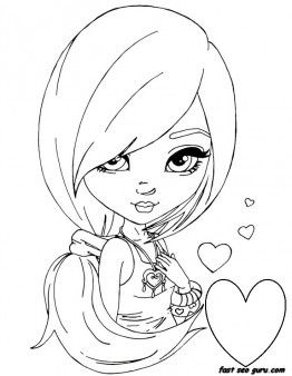 Printable Beautiful Girl Face Makeup Coloring Pages 262x338 Printable Beautiful Girl Face Makeup Coloring Pages