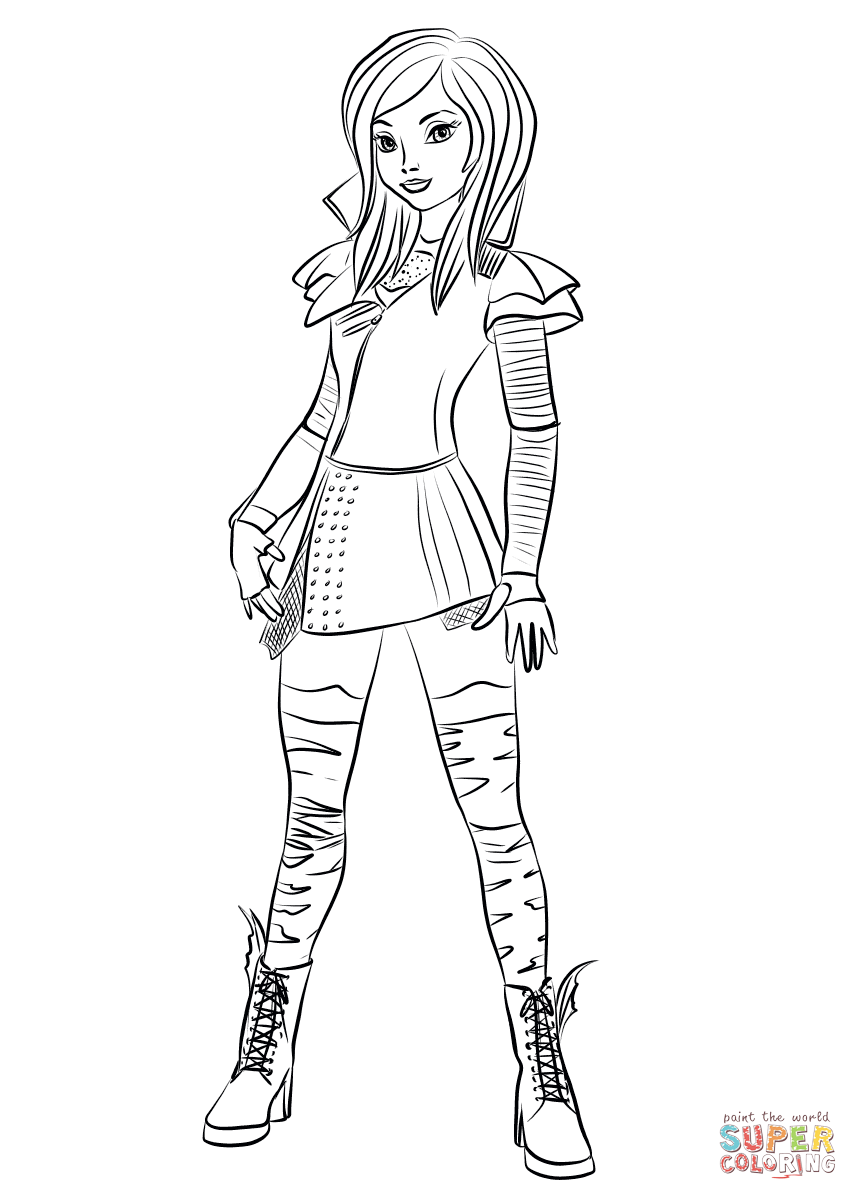 858x1200 Mal Coloring Pages Mal From Descendants Coloring Page Free