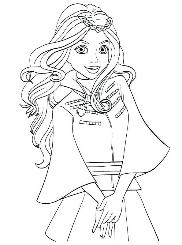 595x800 Descendants Coloring Pages Mal And Evie Descendants Coloring Pages