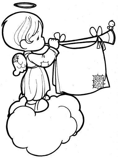 Musical Angel Coloring Page Bible School Precious 381x512 Musical Angel Coloring Page Bible School Precious