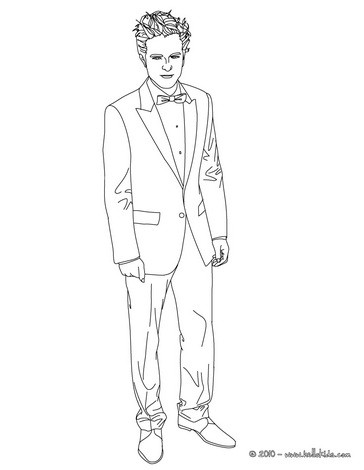 Robert Pattinson In Men's Suit Coloring Pages 364x470 Robert Pattinson In Men's Suit Coloring Pages