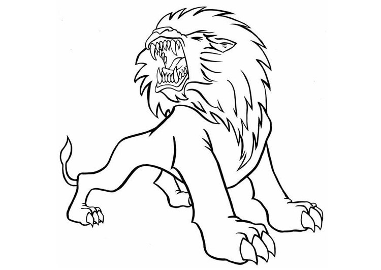 750x531 Roaring Lion Coloring Page