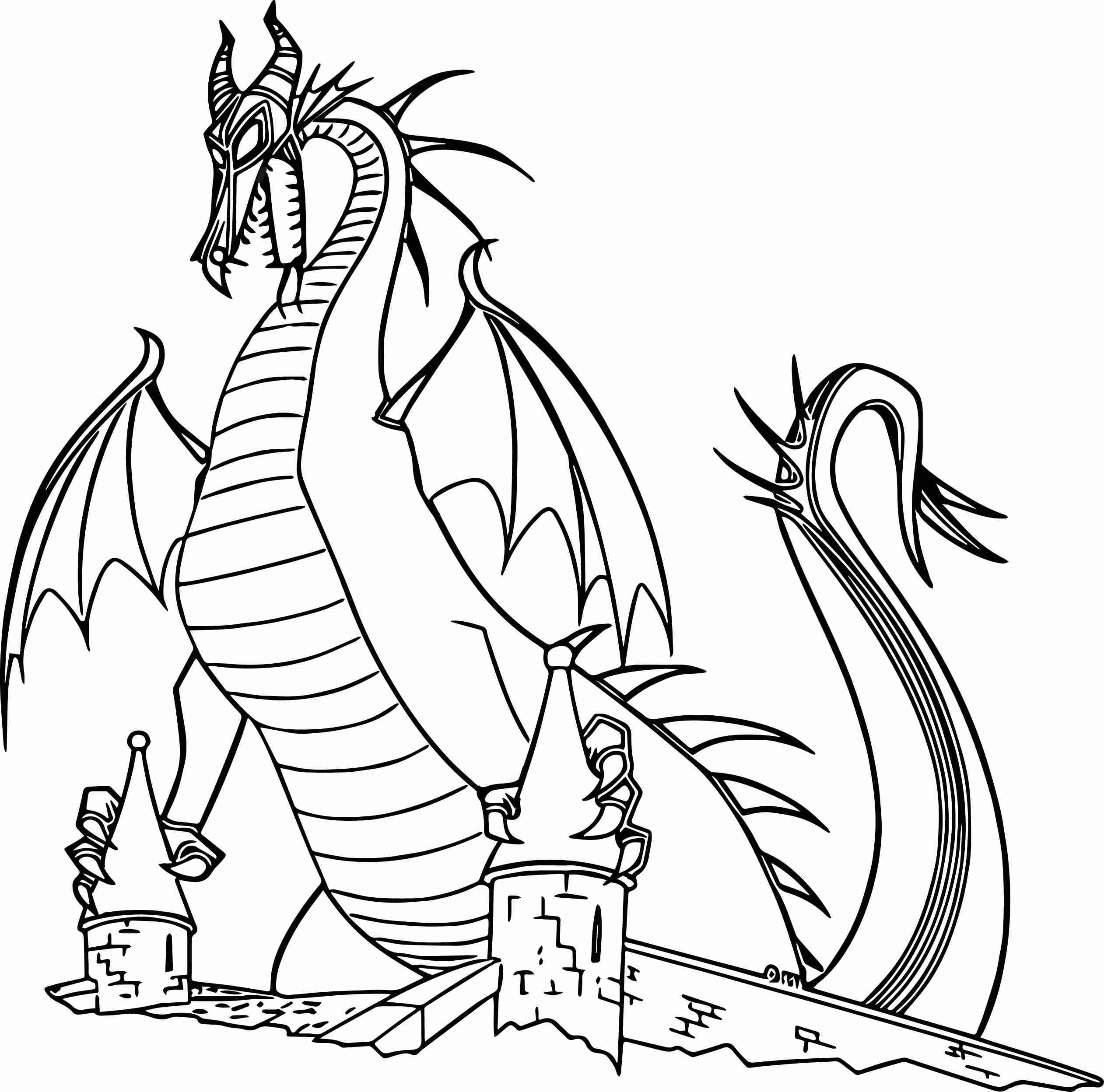 Maleficent Dragon Castle Cartoon Coloring Page Wecoloringpage 2523x2496 Maleficent Dragon Castle Cartoon Coloring Page Wecoloringpage