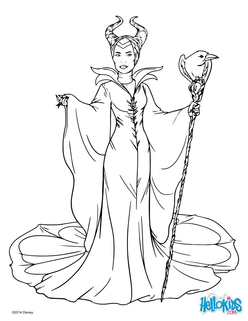 Maleficent With Cane Coloring Pages 820x1060 Maleficent With Cane Coloring Pages