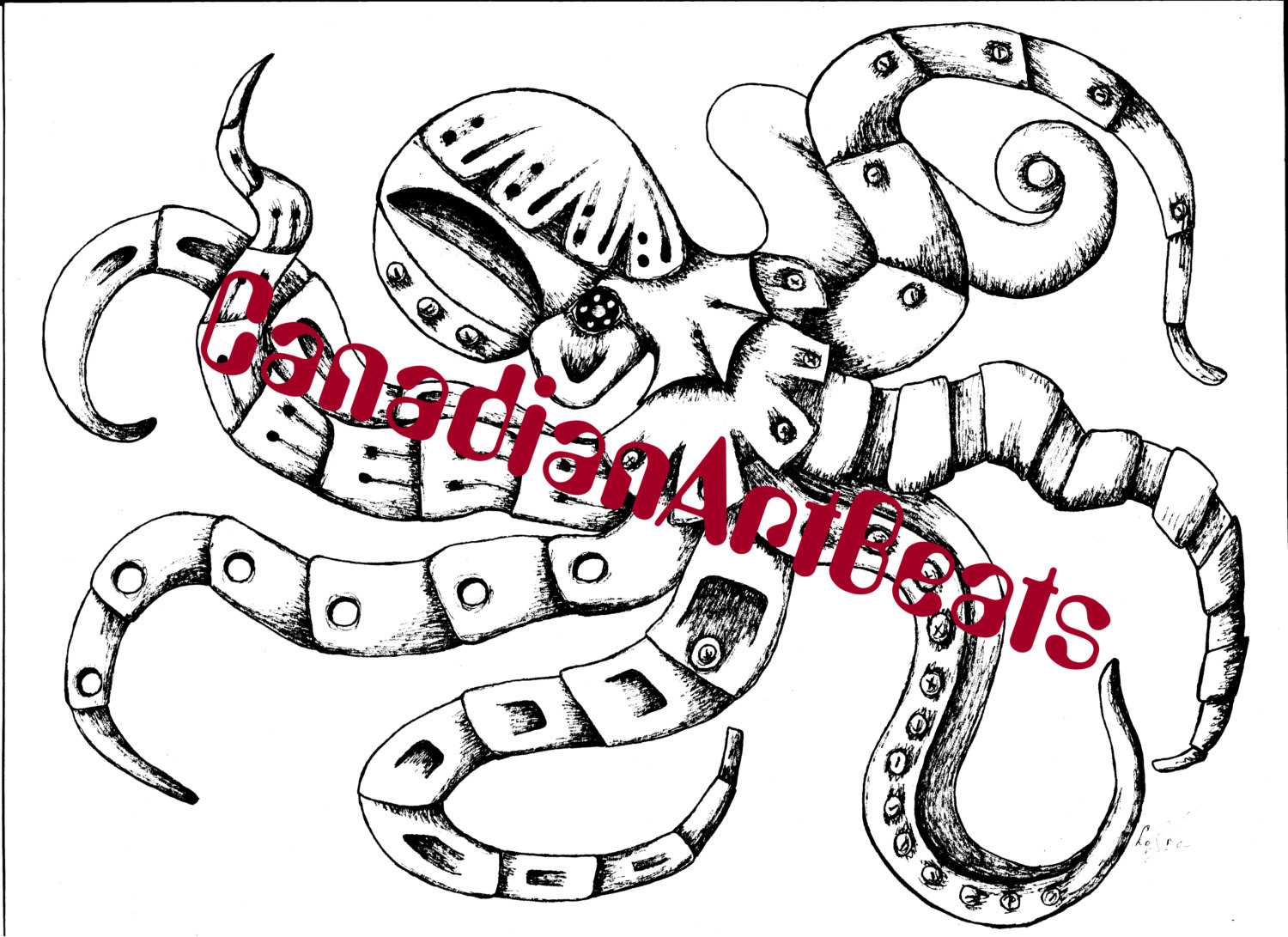1500x1091 Printable Steampunk Octopus Coloring Page By Canadianartbeats