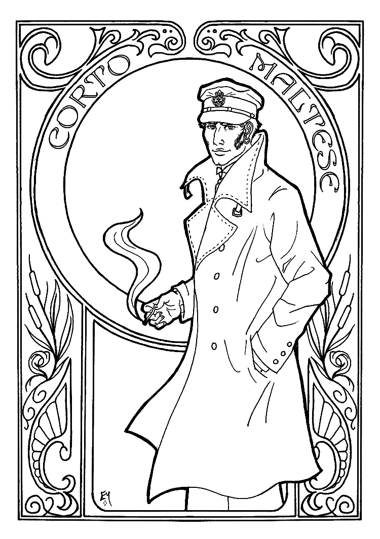 Corto Maltese Art Nouveau 750x1064 Corto Maltese Art Nouveau
