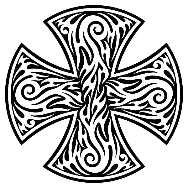 600x600 Adult Coloring Pages Cross Tribal Coloring Pages Tribal Maltese