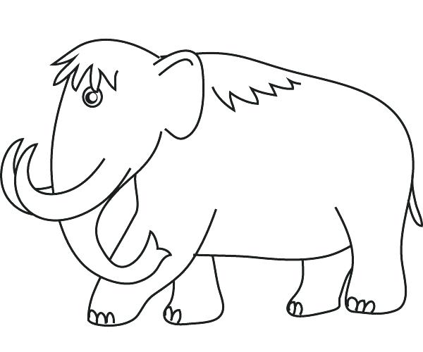 600x500 Wooly Mammoth Coloring Page